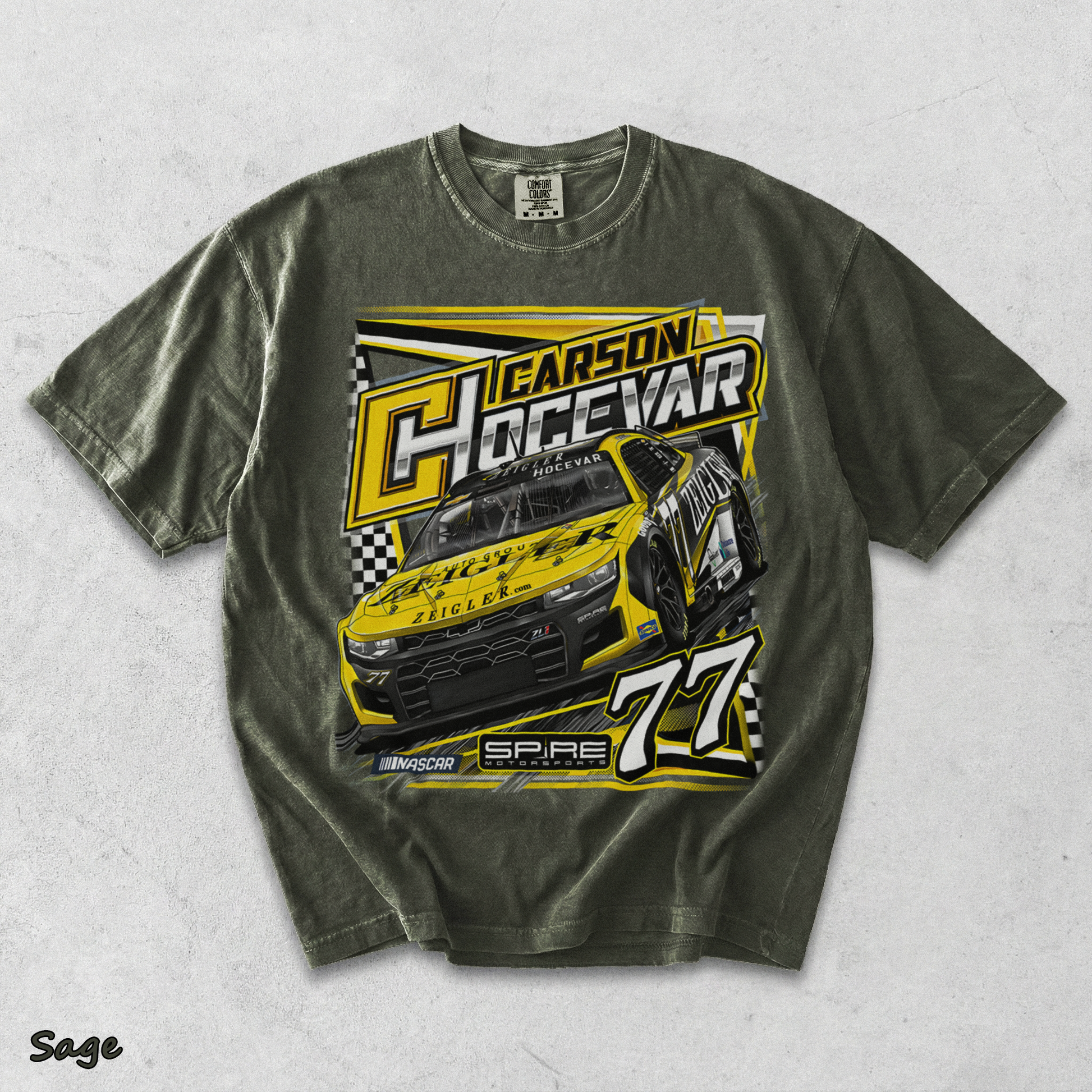 Men's Carson Hocevar - Sage mockup