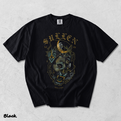 Men's Tattoo Girl Panther Graphic T-Shirt Gothic Streetwear Art Tee back - Black mockup