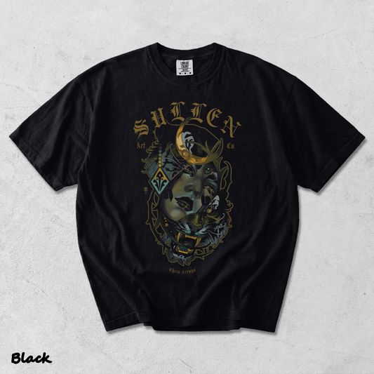 Men's Tattoo Girl Panther Graphic T-Shirt Gothic Streetwear Art Tee back - Black mockup