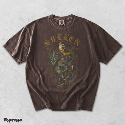 Men's Tattoo Girl Panther Graphic T-Shirt Gothic Streetwear Art Tee back - Espresso mockup