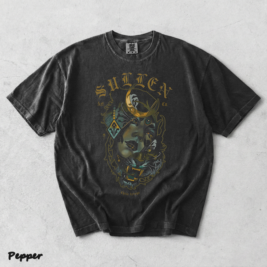 Men's Tattoo Girl Panther Graphic T-Shirt Gothic Streetwear Art Tee back - Pepper mockup