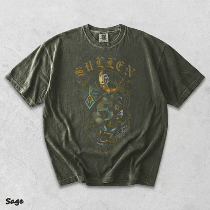 Men's Tattoo Girl Panther Graphic T-Shirt Gothic Streetwear Art Tee back - Sage mockup