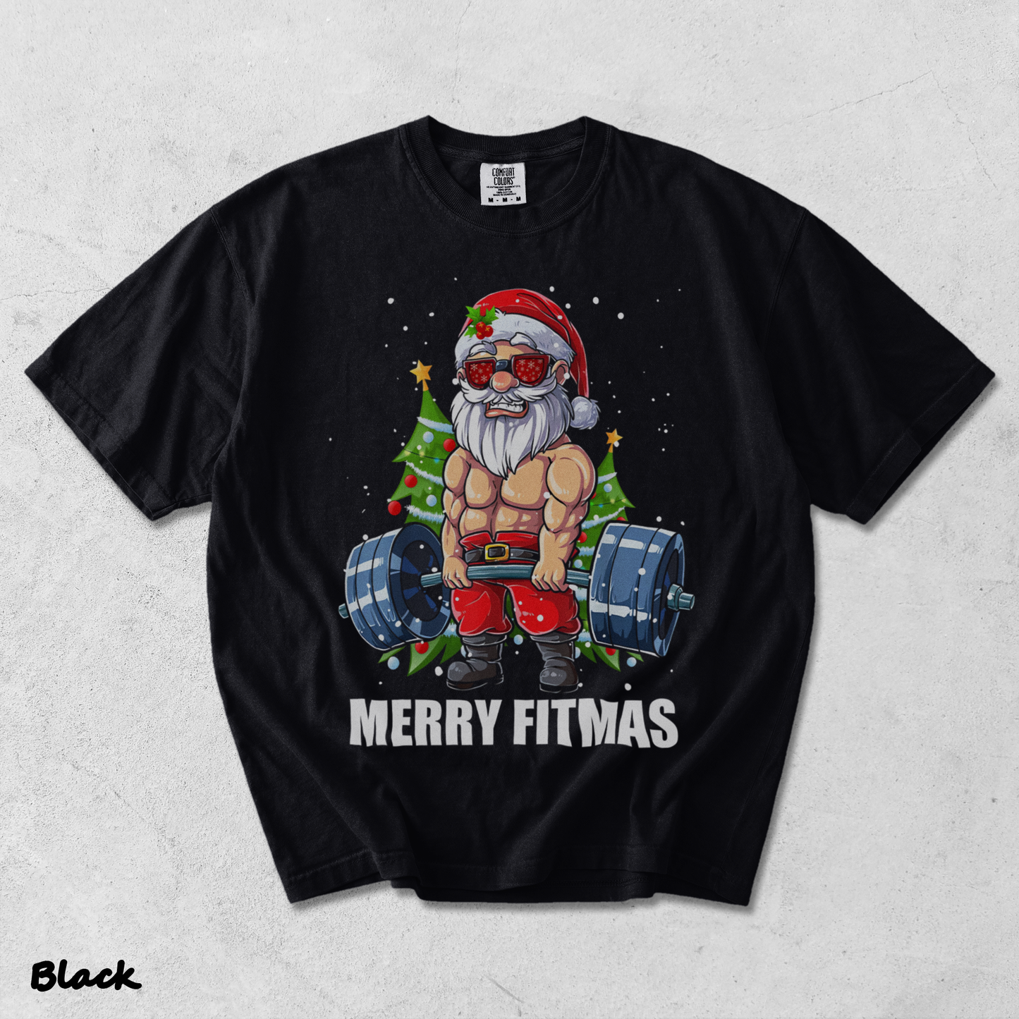 Merry Fitmas - Black mockup