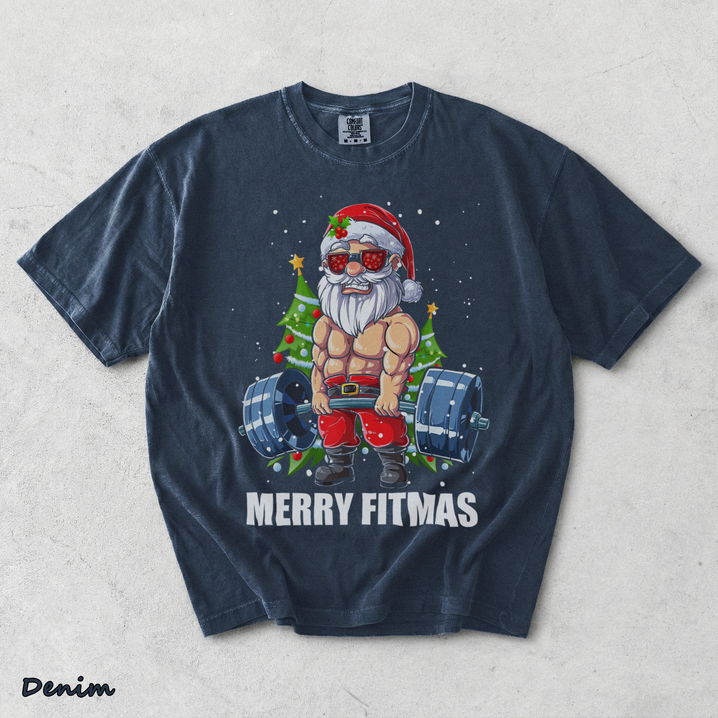 Merry Fitmas - Denim mockup