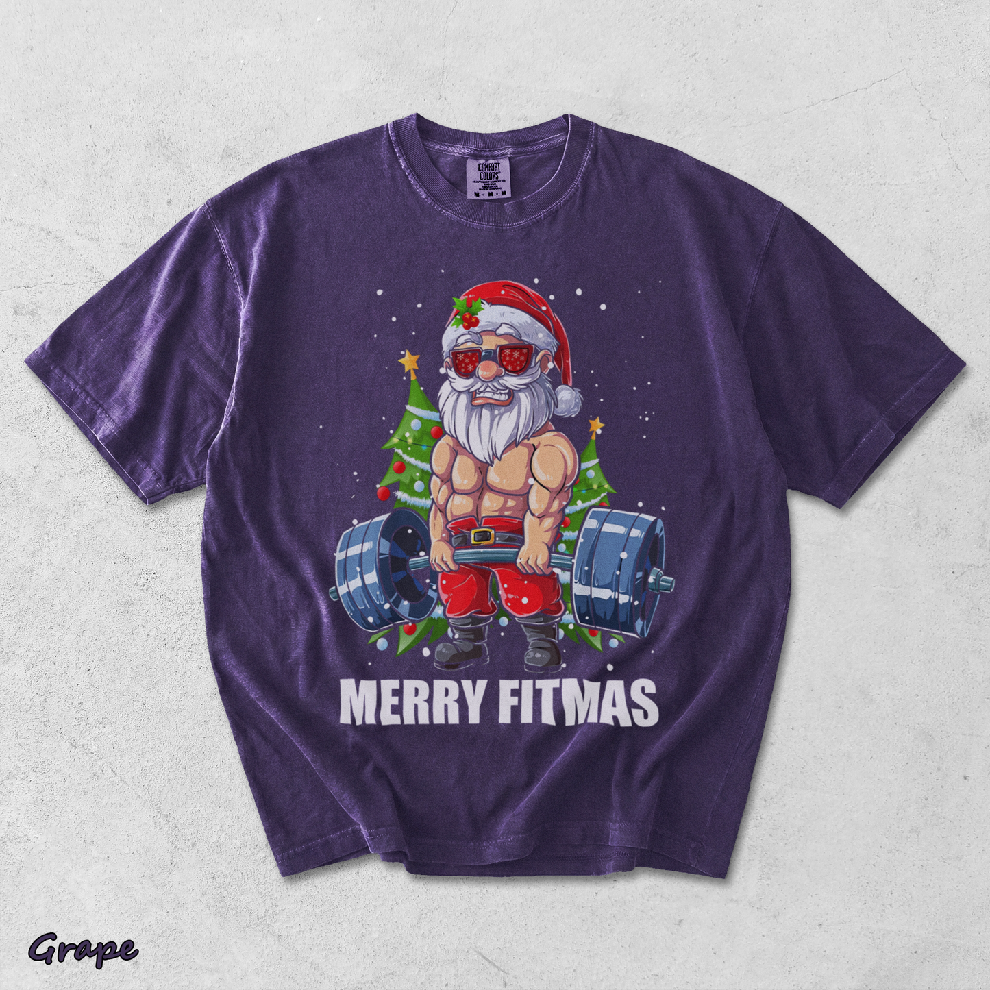 Merry Fitmas - Grape mockup