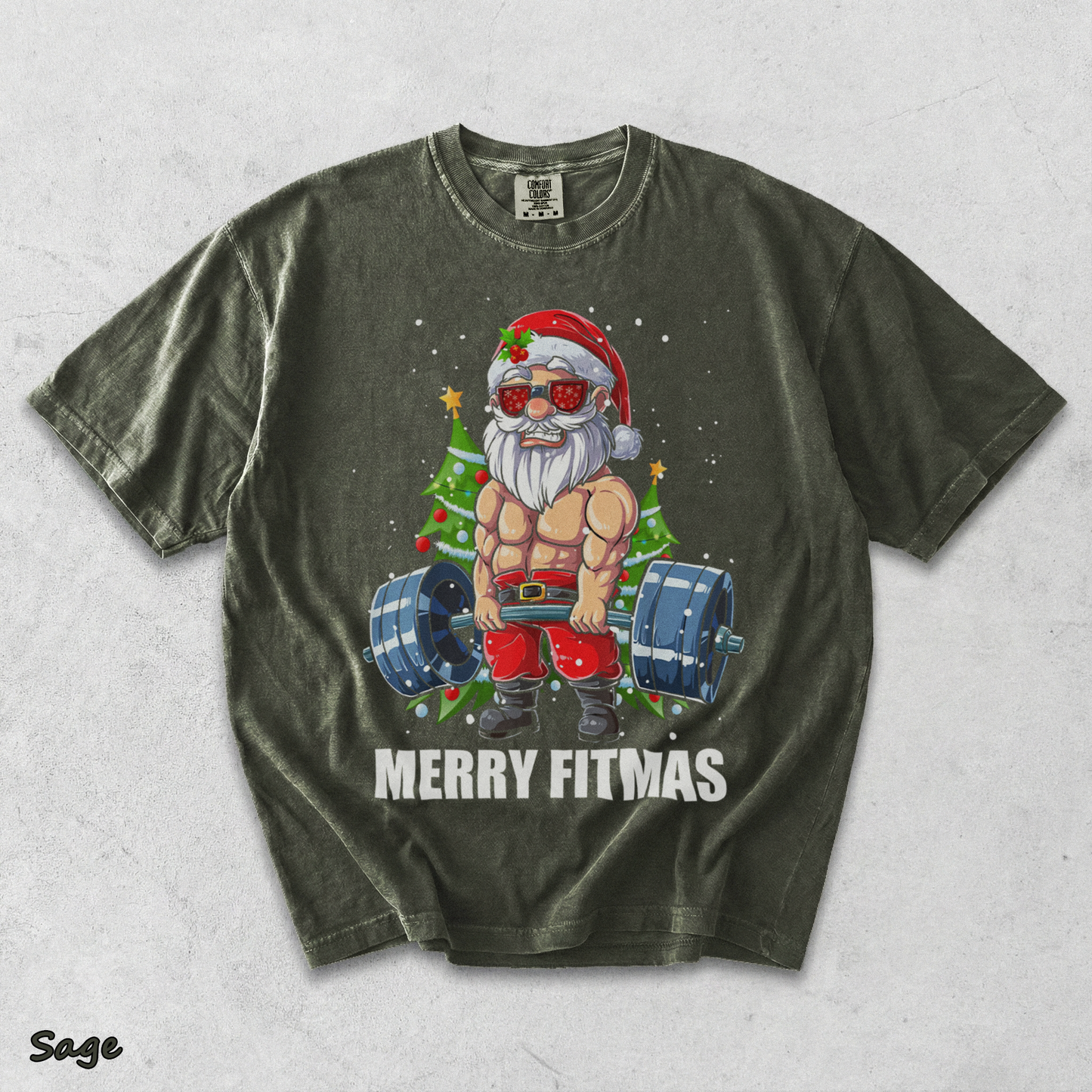 Merry Fitmas - Sage mockup