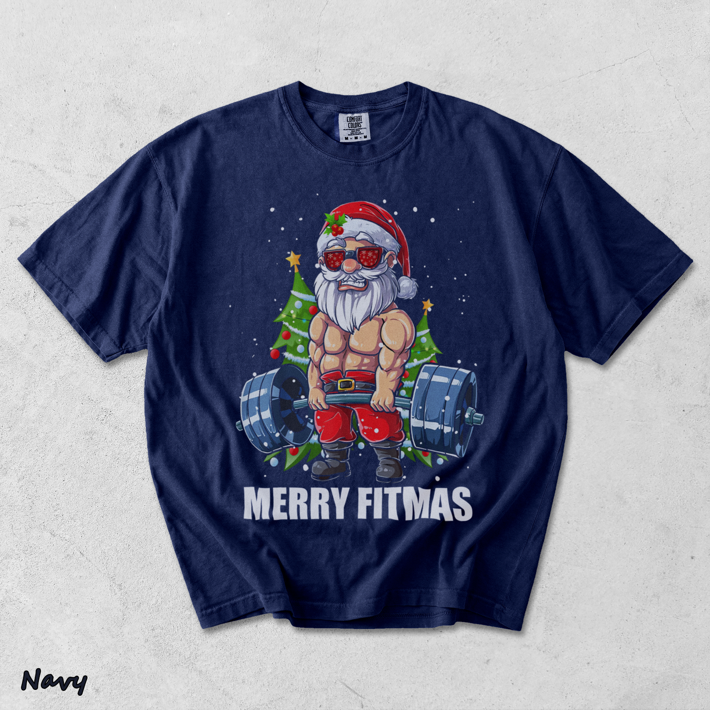 Merry Fitmas - True Navy mockup