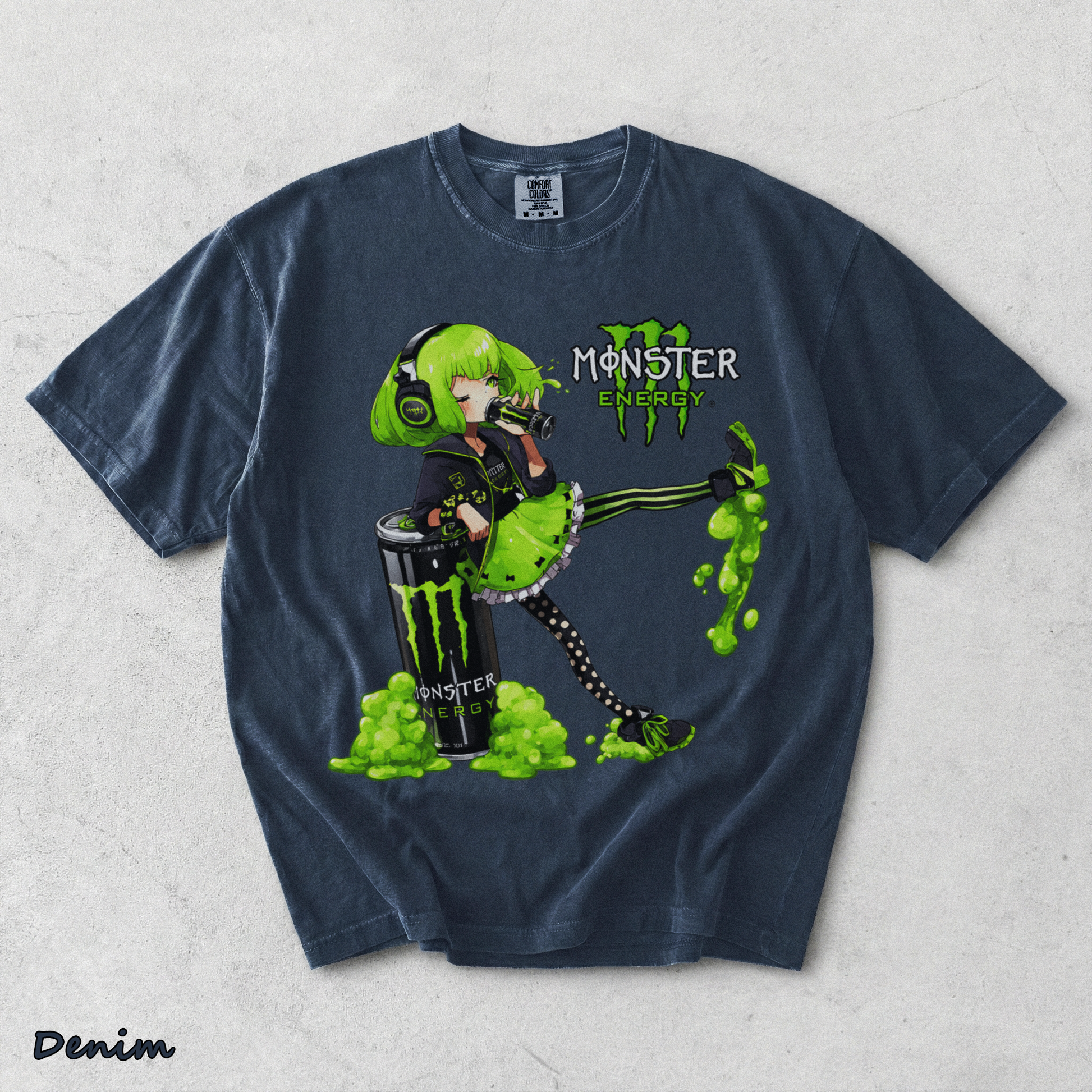 Monster Energy Anime Girl - Denim mockup