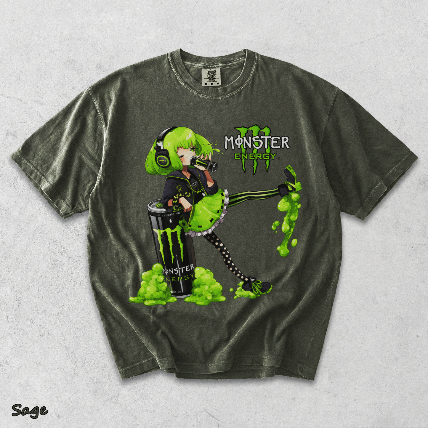 Monster Energy Anime Girl - Sage mockup