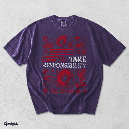 Mouthwashing Unisex Acid Washed Lightweight Cotton T-Shirt - Grape mockup