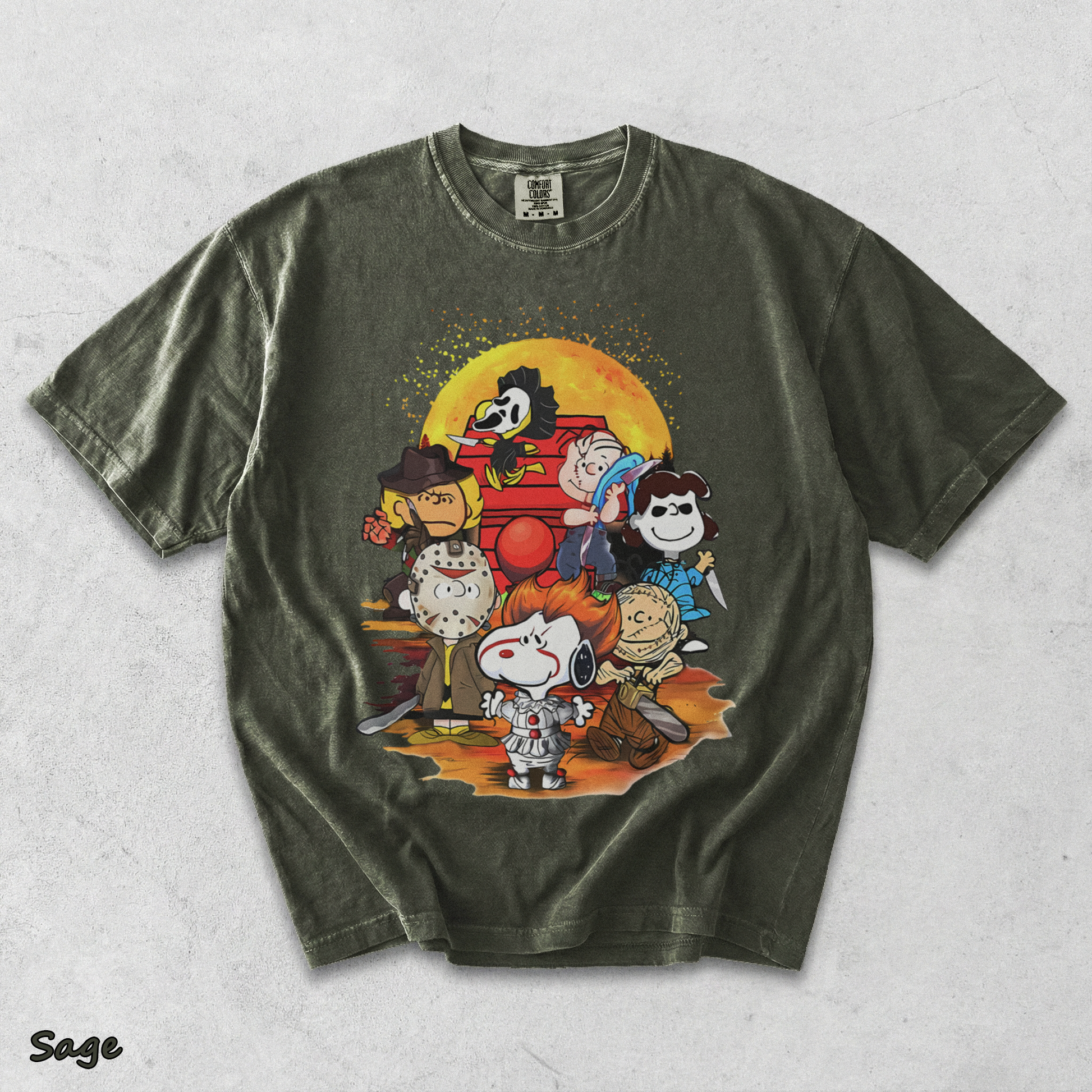 n25.Halloween Snoopy Crew - Sage mockup