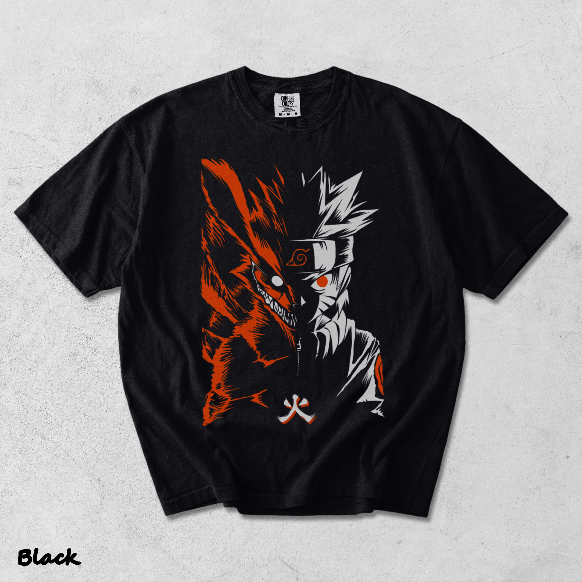 Naruto Nine Back - Black mockup