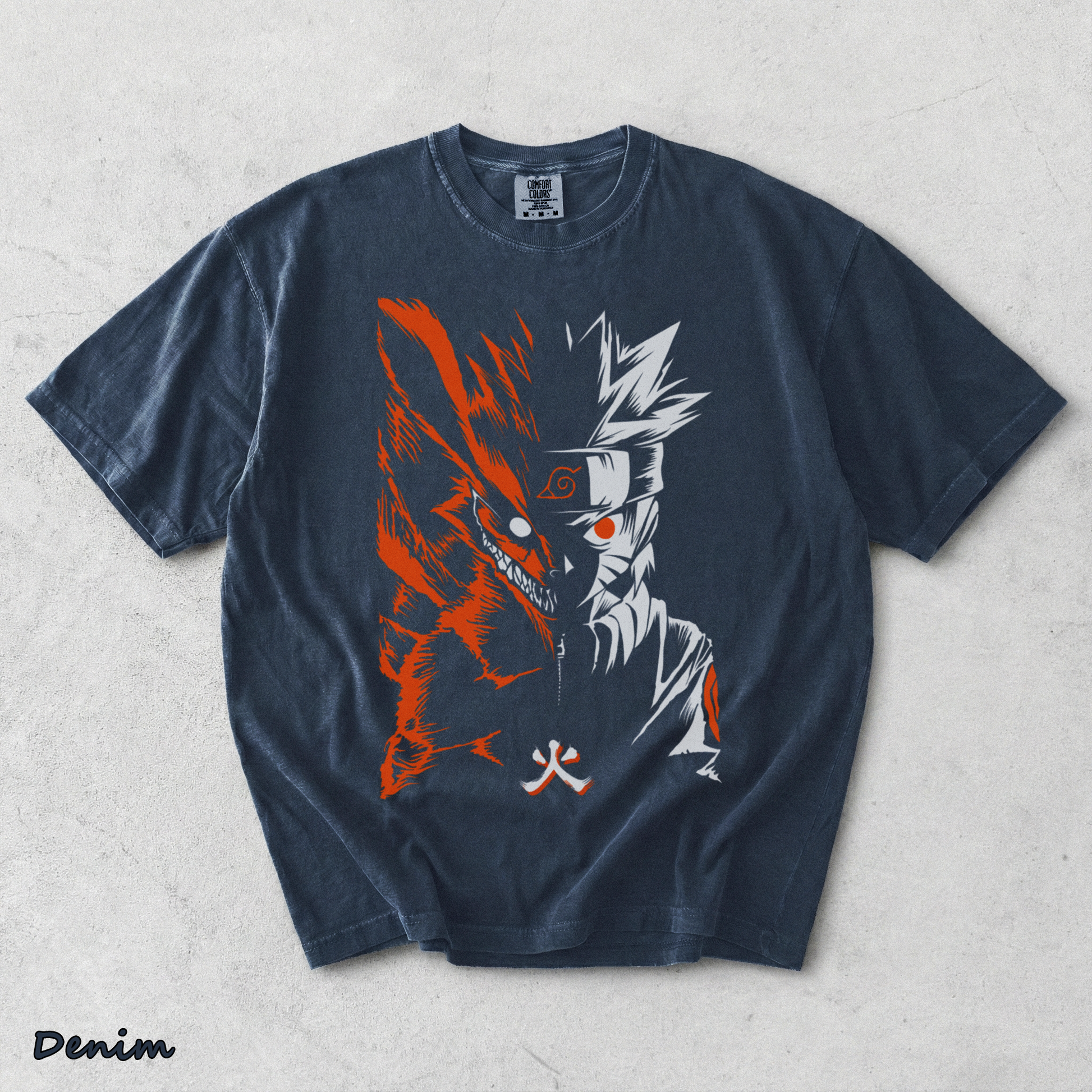 Naruto Nine Back - Denim mockup