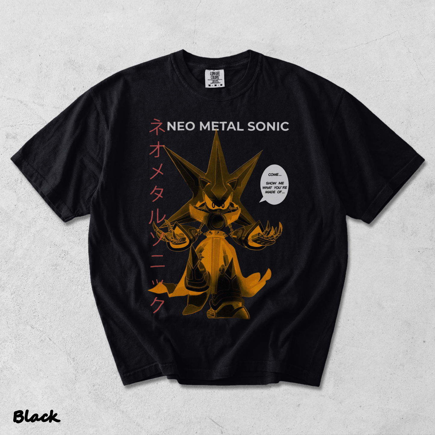 Neo Metal Sonic Anime Streetwear 3 - Black mockup