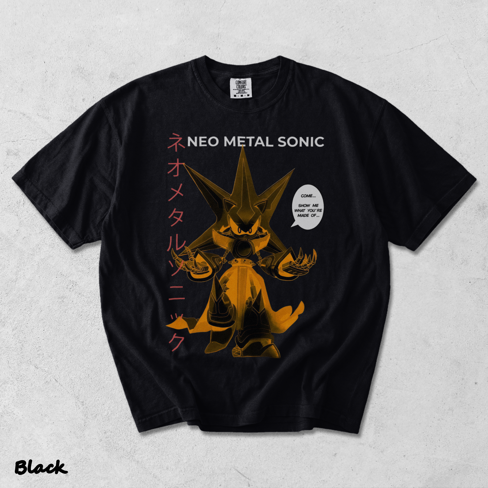 Neo Metal Sonic Anime Streetwear 3 - Black mockup