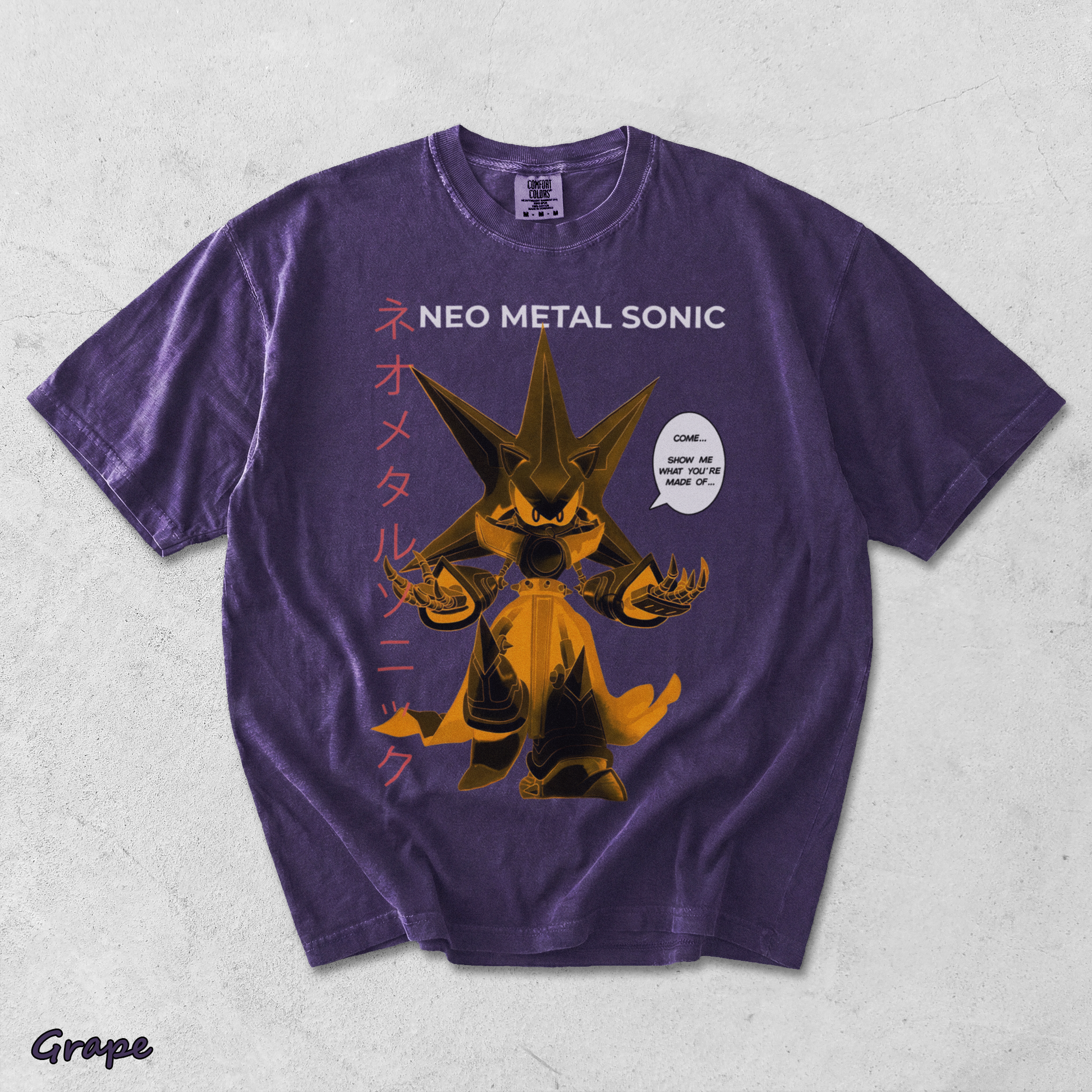 Neo Metal Sonic Anime Streetwear 3 - Grape mockup