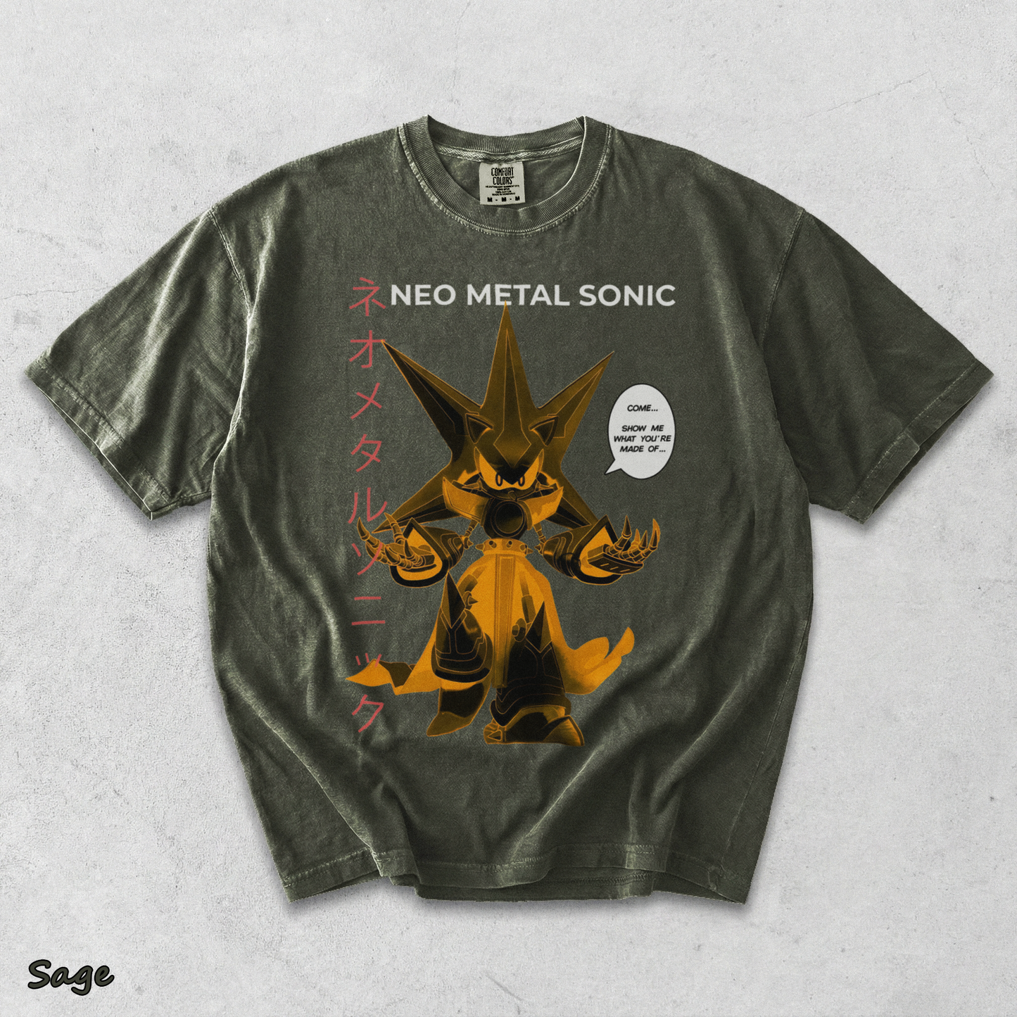 Neo Metal Sonic Anime Streetwear 3 - Sage mockup