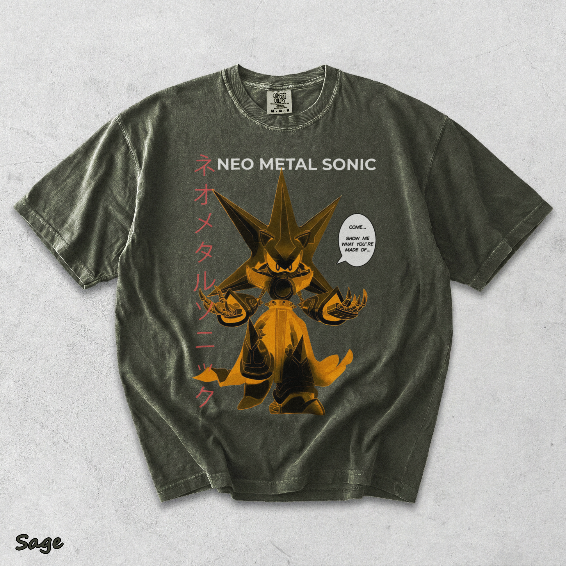 Neo Metal Sonic Anime Streetwear 3 - Sage mockup