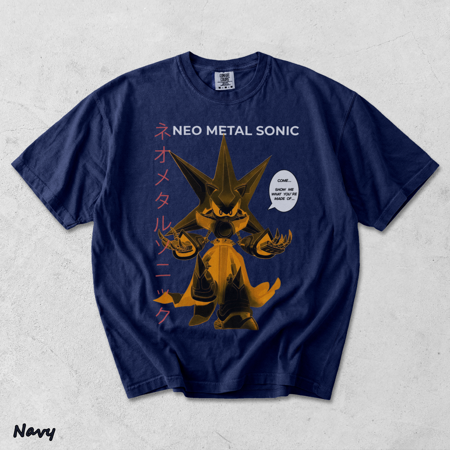 Neo Metal Sonic Anime Streetwear 3 - True Navy mockup