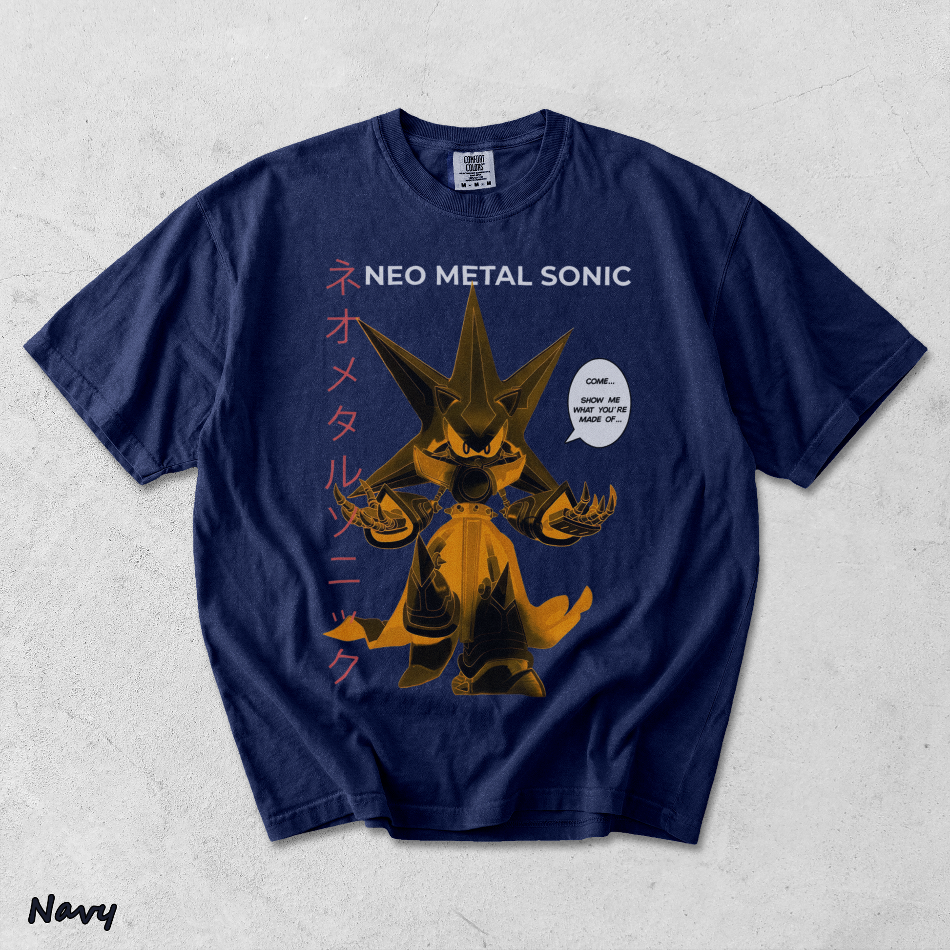 Neo Metal Sonic Anime Streetwear 3 - True Navy mockup