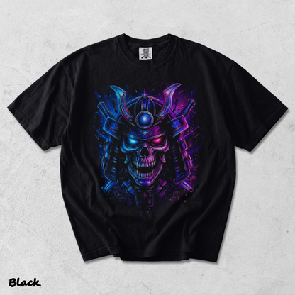 Neon Samurai Skull - Black mockup