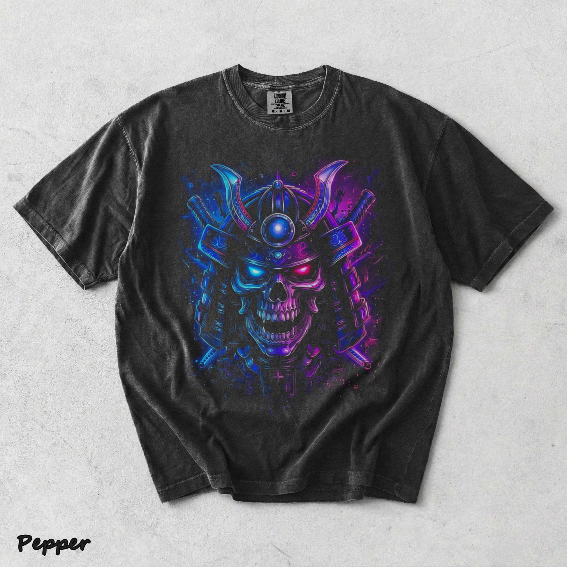 Neon Samurai Skull - Pepper mockup