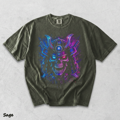 Neon Samurai Skull - Sage mockup