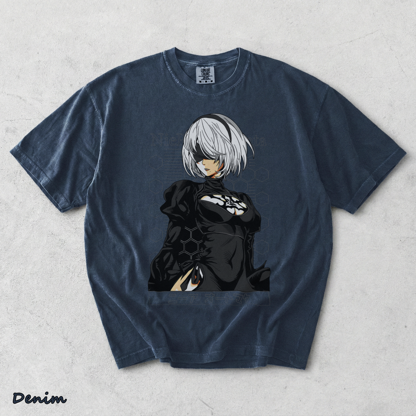 Nier Automata 2B 16-14407-78506 Nemo back - Denim mockup