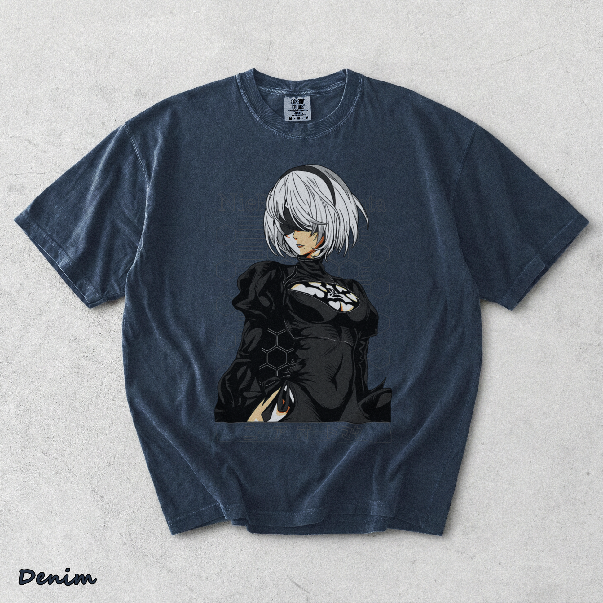 Nier Automata 2B 16-14407-78506 Nemo back - Denim mockup