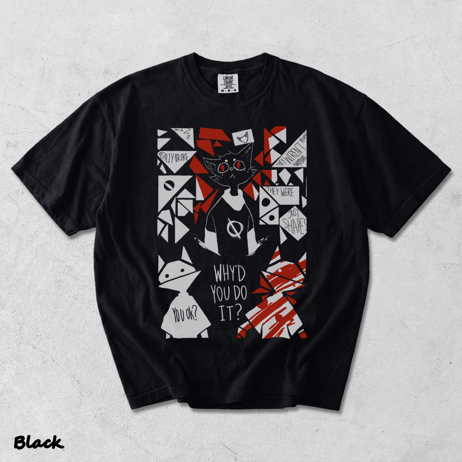 Night in The Woods Mae Borowski Washed Tshirt - Black mockup