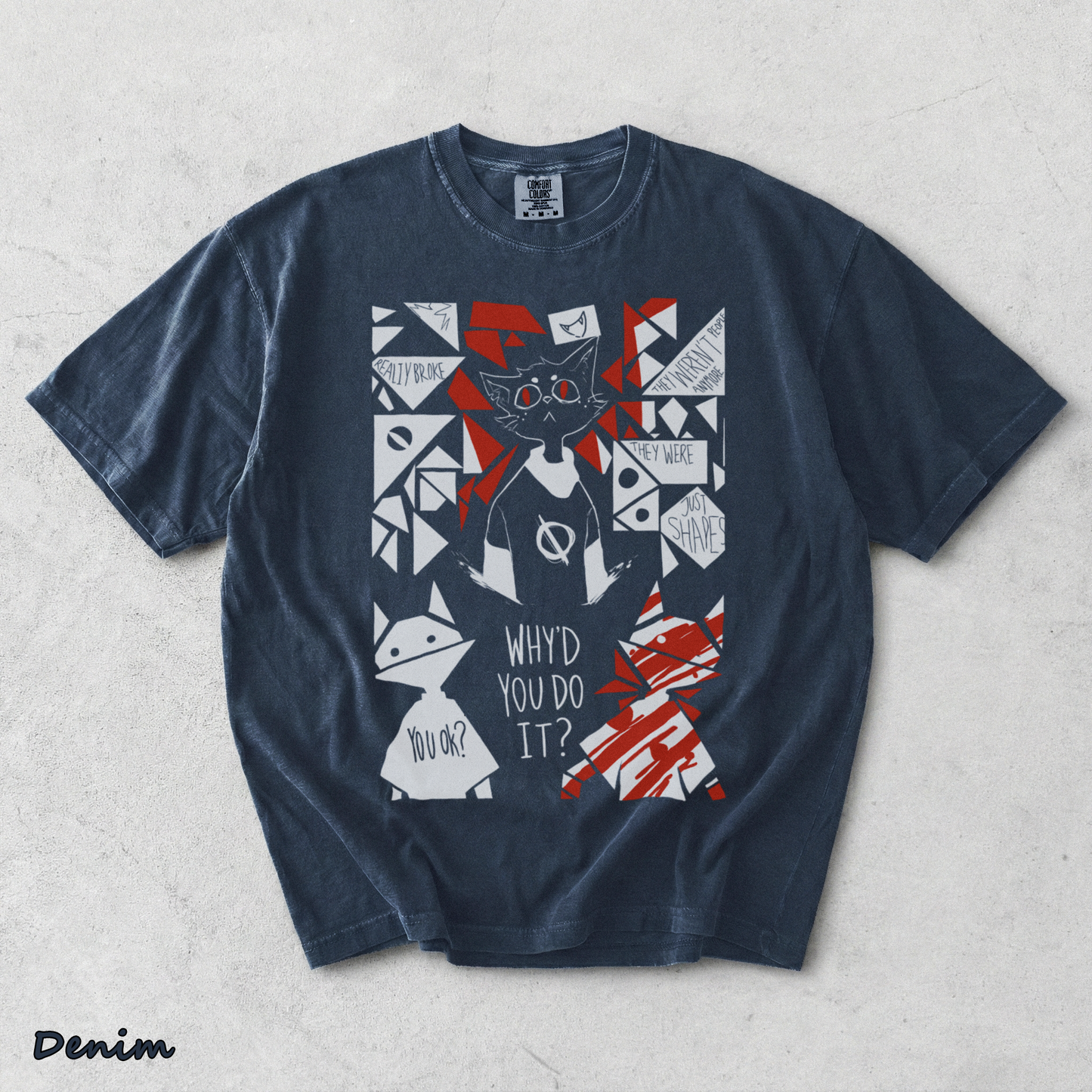 Night in The Woods Mae Borowski Washed Tshirt - Denim mockup
