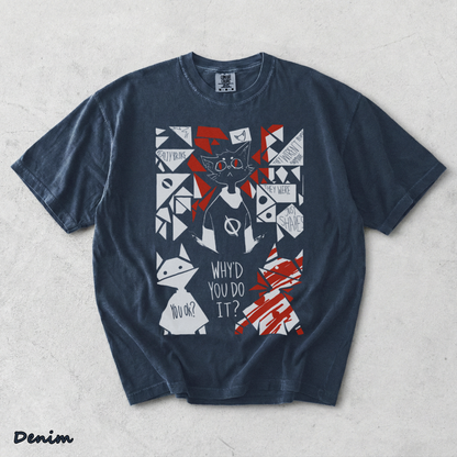 Night in The Woods Mae Borowski Washed Tshirt - Denim mockup
