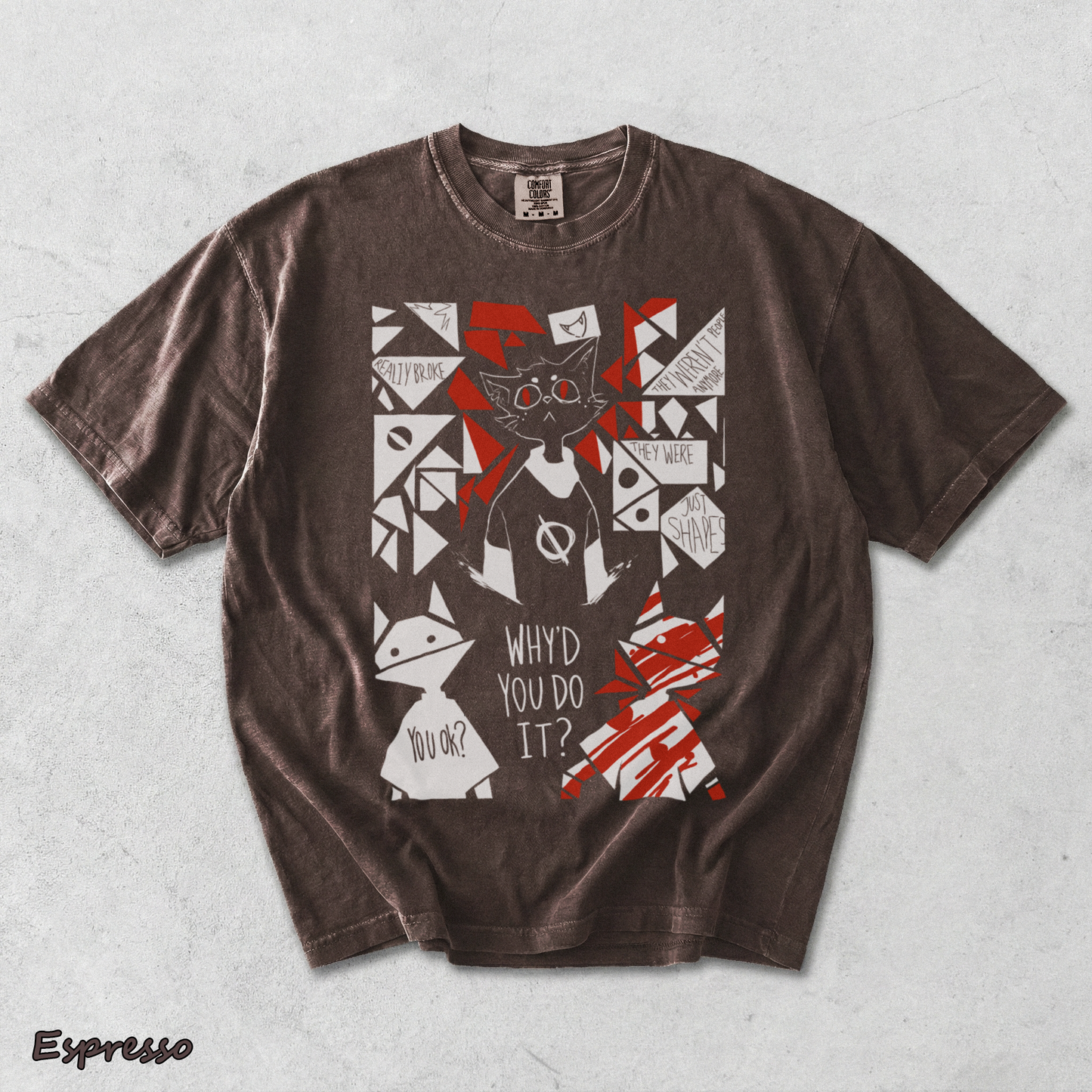 Night in The Woods Mae Borowski Washed Tshirt - Espresso mockup