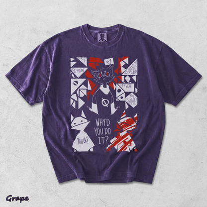 Night in The Woods Mae Borowski Washed Tshirt - Grape mockup