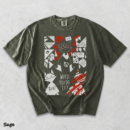 Night in The Woods Mae Borowski Washed Tshirt - Sage mockup