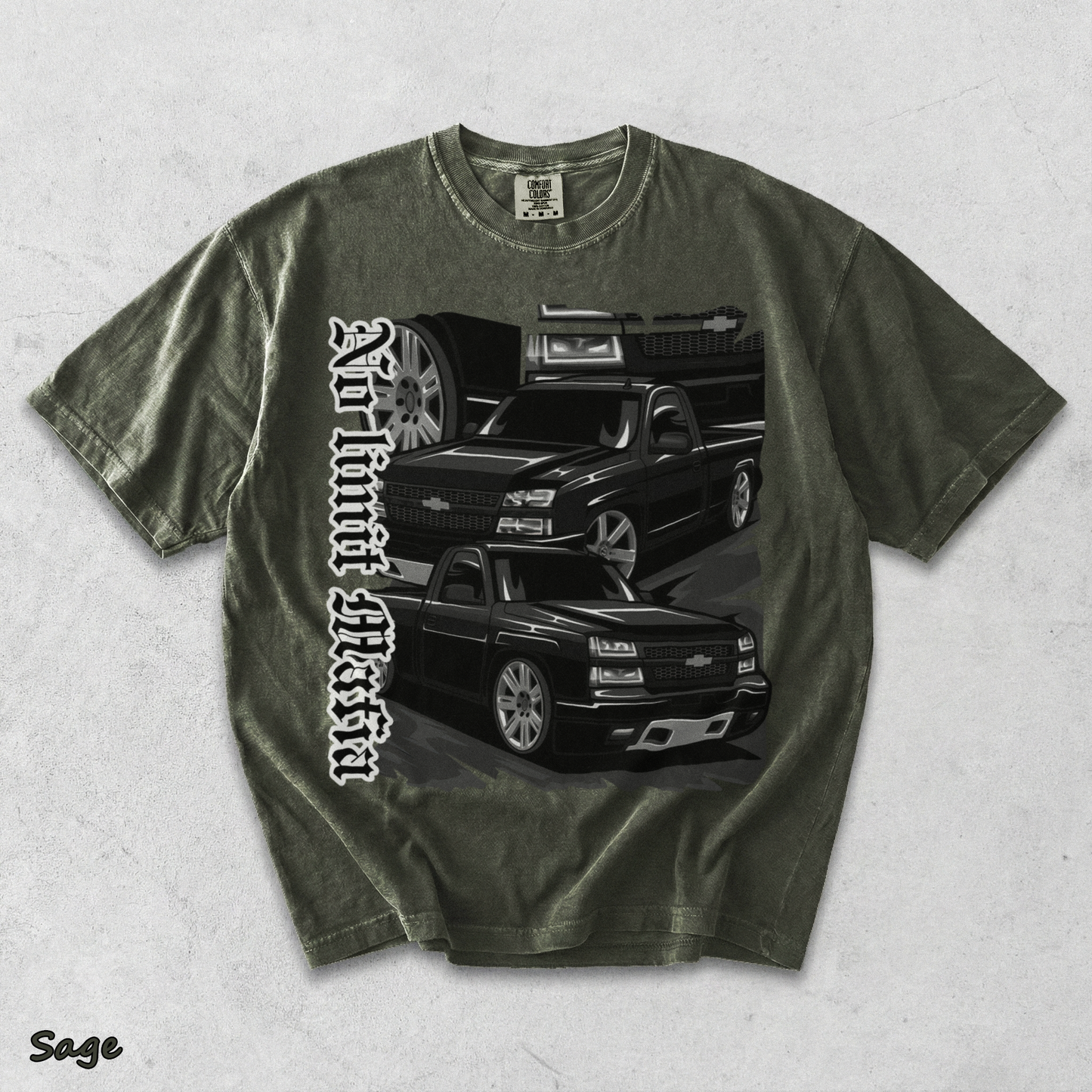 No Limit Mafia T-shirt back - Sage mockup
