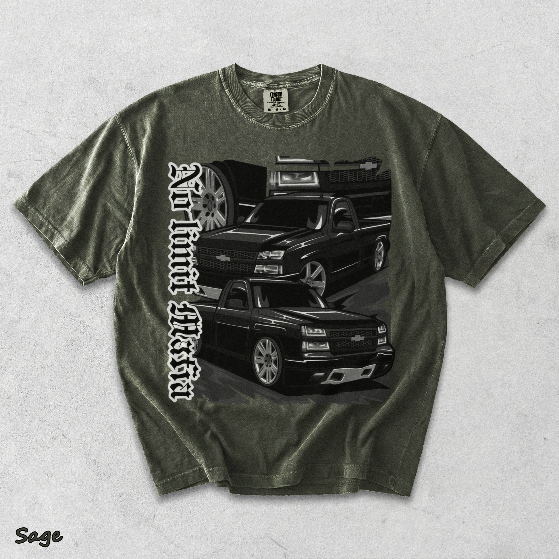 No Limit Mafia T-shirt back - Sage mockup