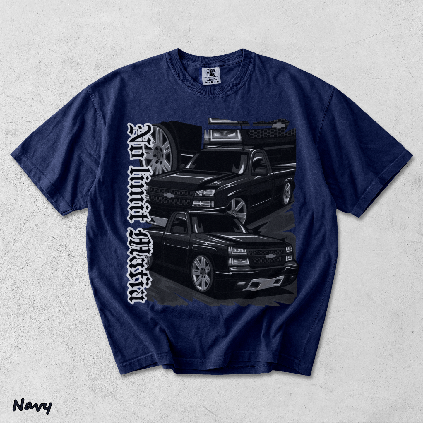 No Limit Mafia T-shirt back - True Navy mockup