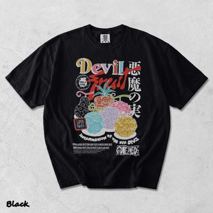 One Piece Devil Fruit 22 Back - Black mockup