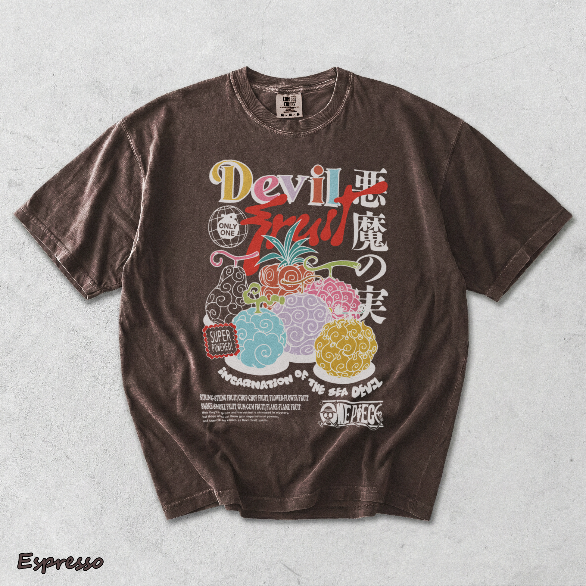 One Piece Devil Fruit 22 Back - Espresso mockup