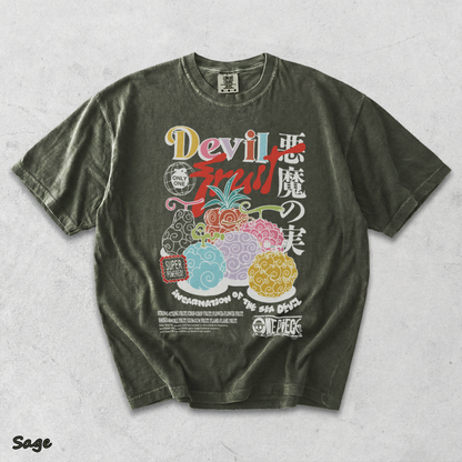 One Piece Devil Fruit 22 Back - Sage mockup