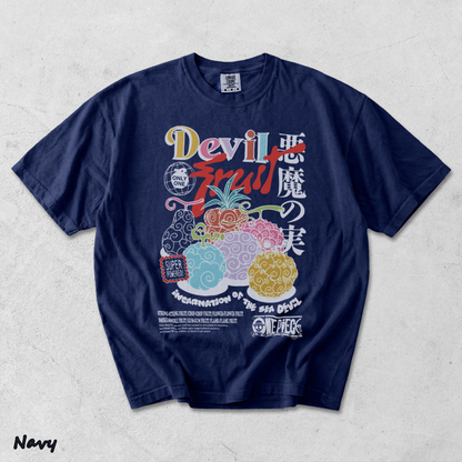 One Piece Devil Fruit 22 Back - True Navy mockup