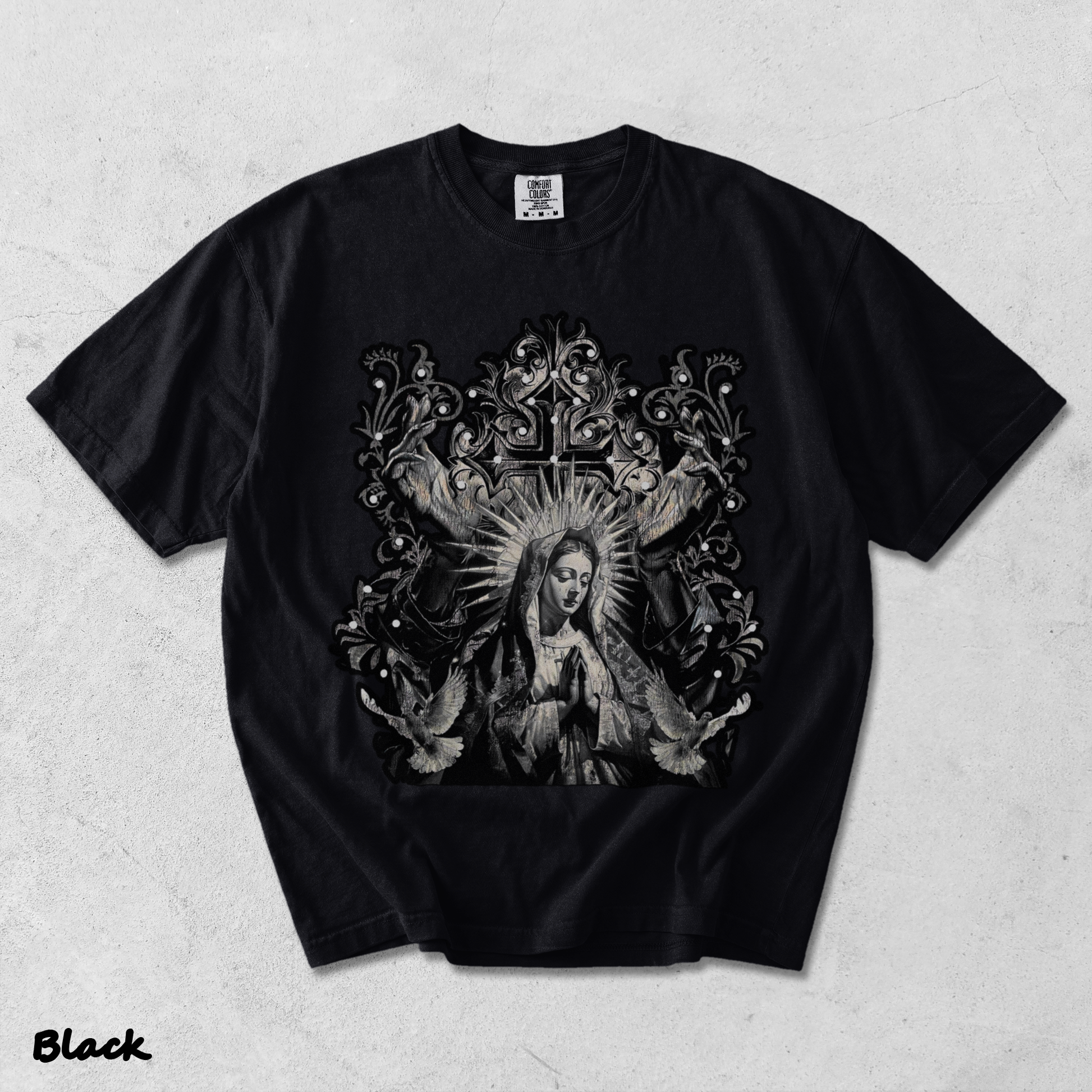 Our Goth Distressed Washed Snowflake - Black mockup