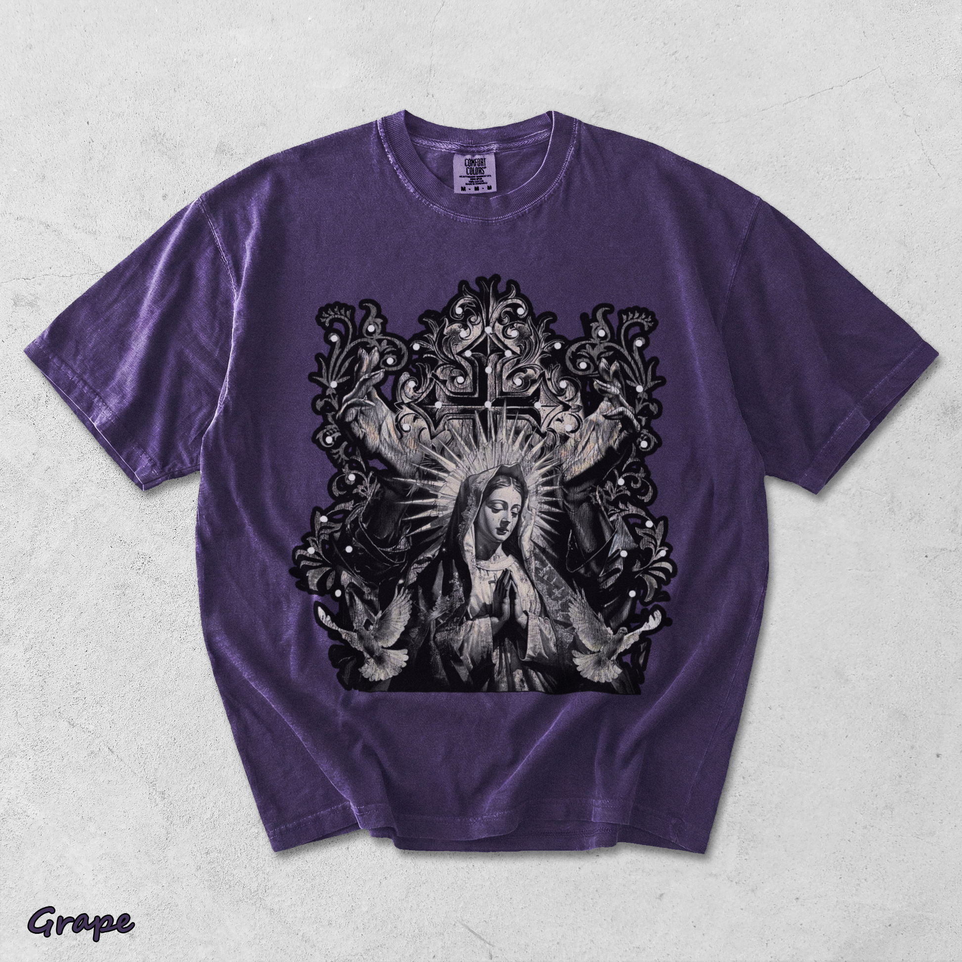 Our Goth Distressed Washed Snowflake - Grape mockup