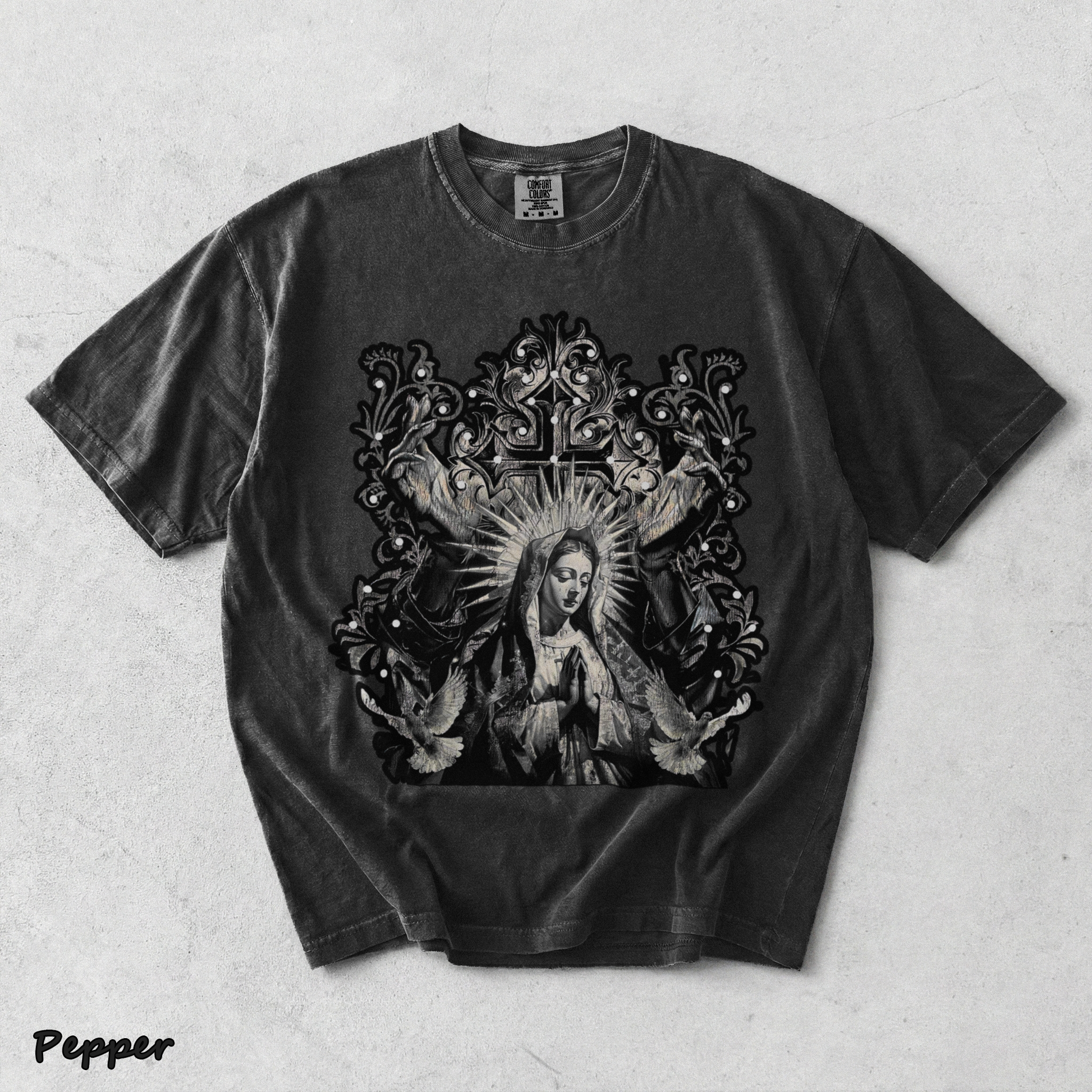 Our Goth Distressed Washed Snowflake - Pepper mockup