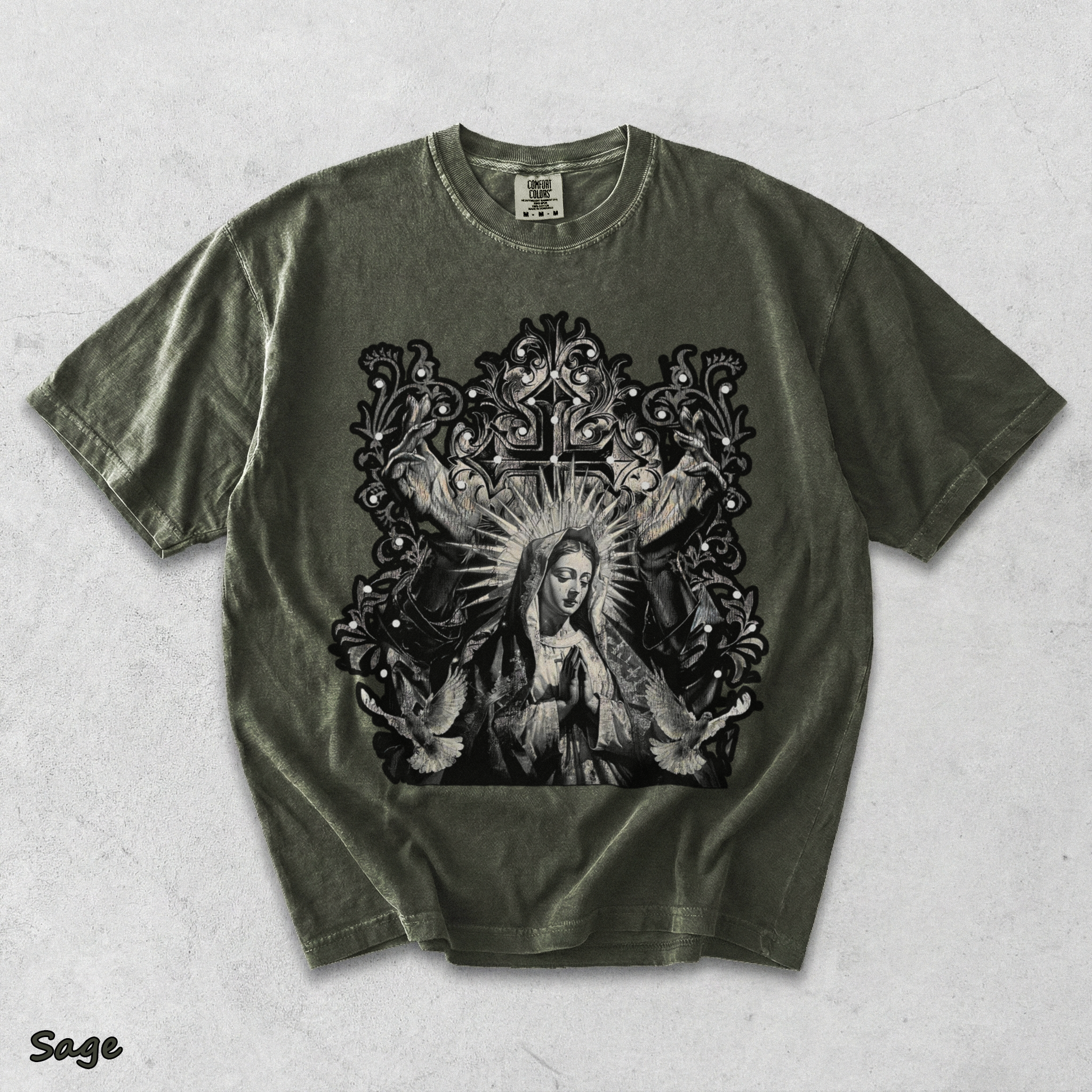 Our Goth Distressed Washed Snowflake - Sage mockup