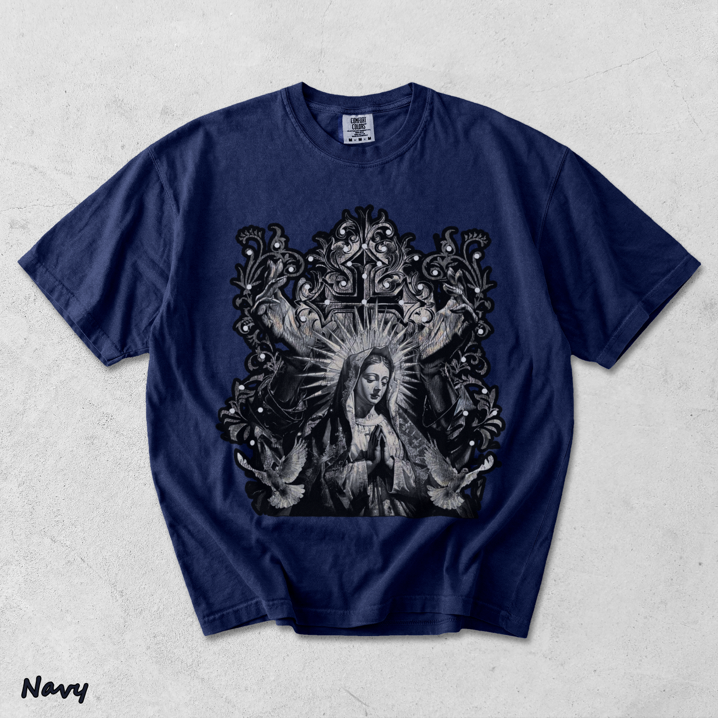 Our Goth Distressed Washed Snowflake - True Navy mockup
