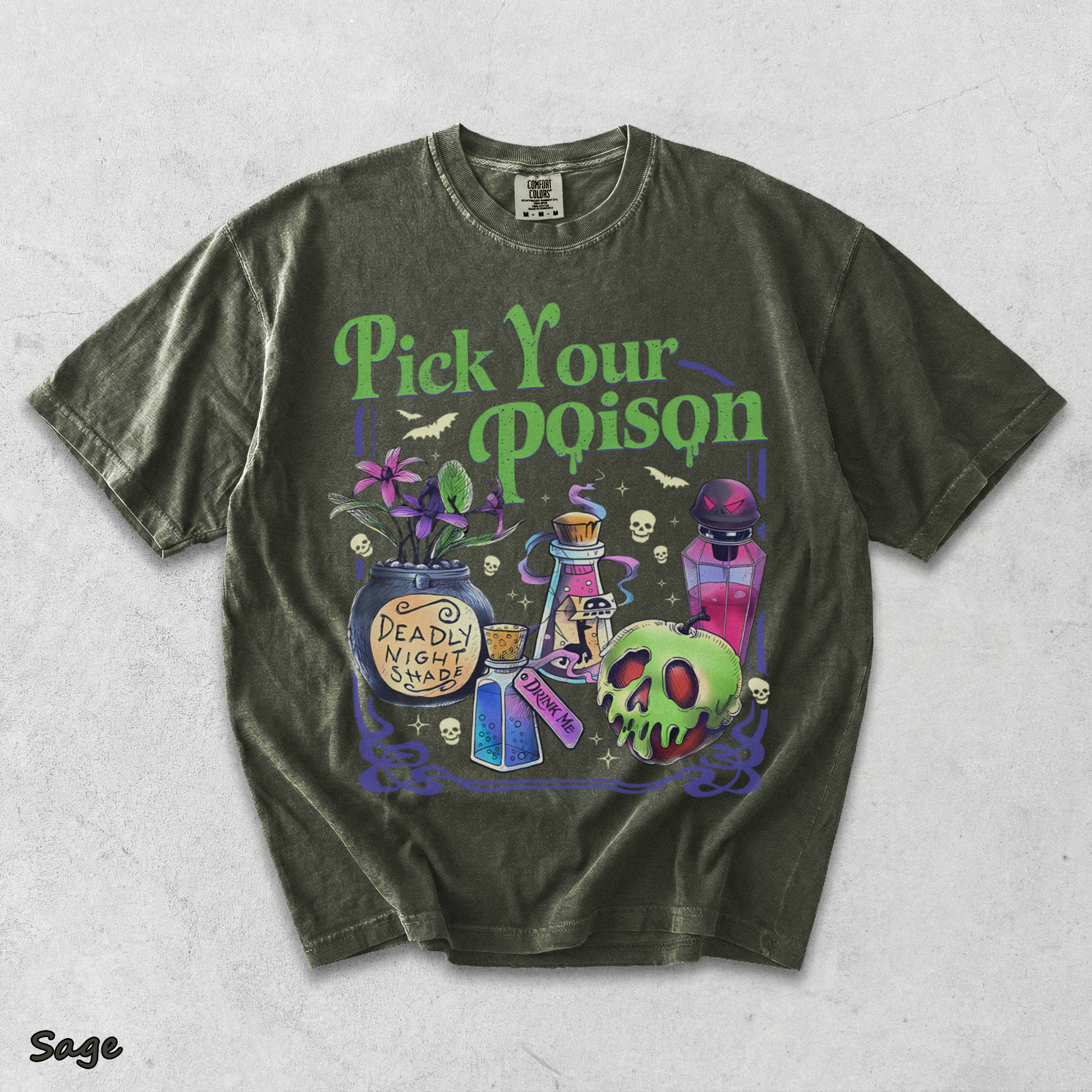 Pick Your Poison t shirt 1 - Sage mockup