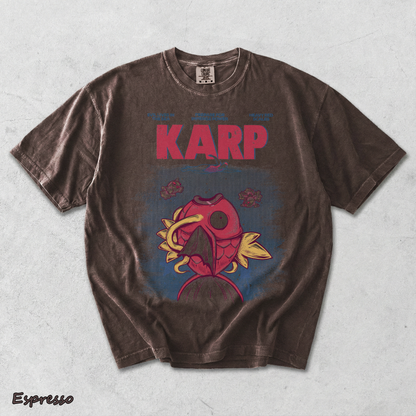 Pokemon PKM Anime Shirt Jaws x Magikarp Vintage Design, Menswear Top, Underwear Tshirt Style - Espresso mockup