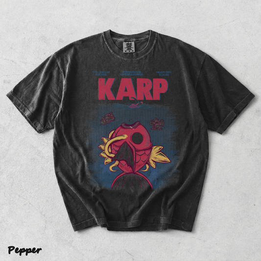 Pokemon PKM Anime Shirt Jaws x Magikarp Vintage Design, Menswear Top, Underwear Tshirt Style - Pepper mockup